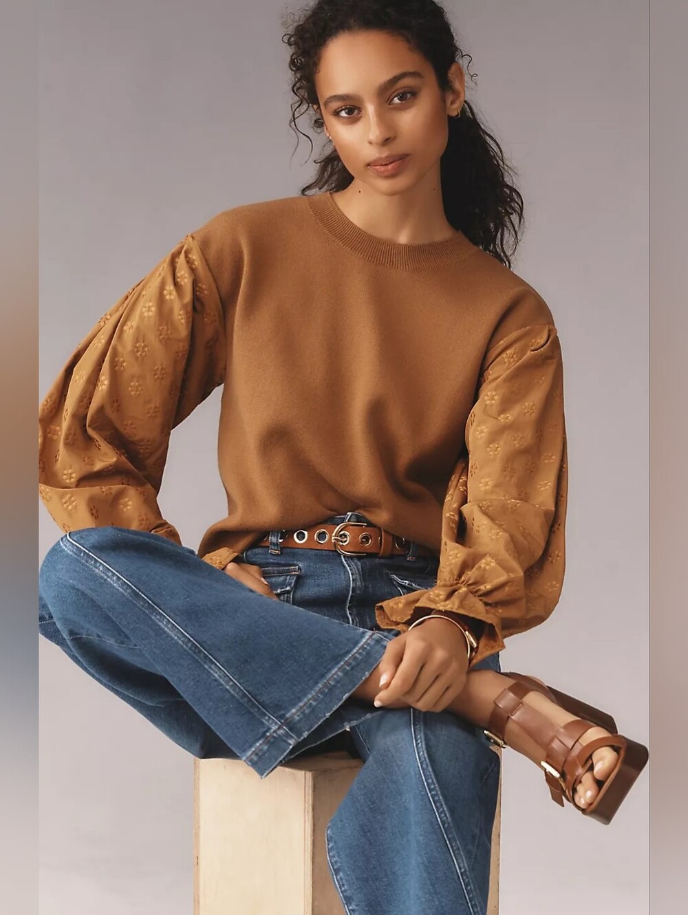 By Anthropologie Puff-Sleeve Sweater